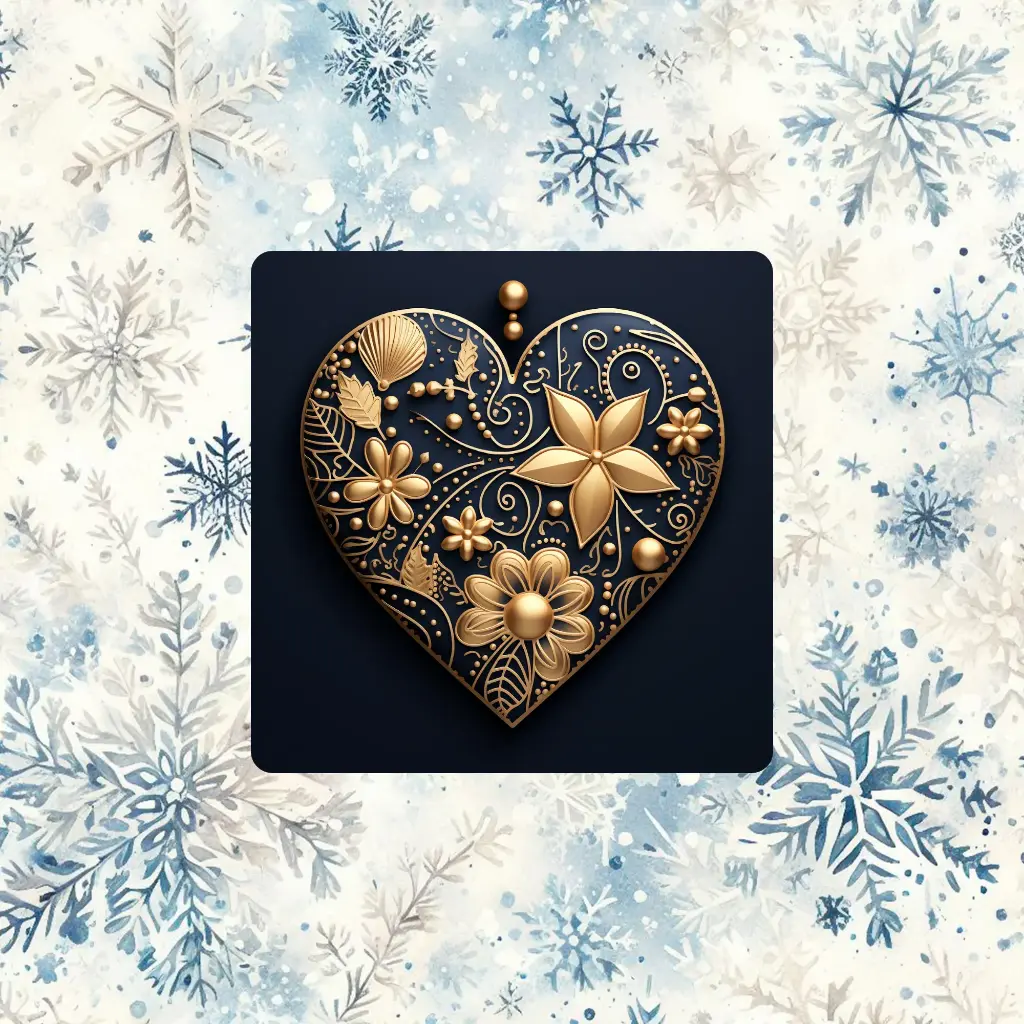 Magnet cœur d'hiver 