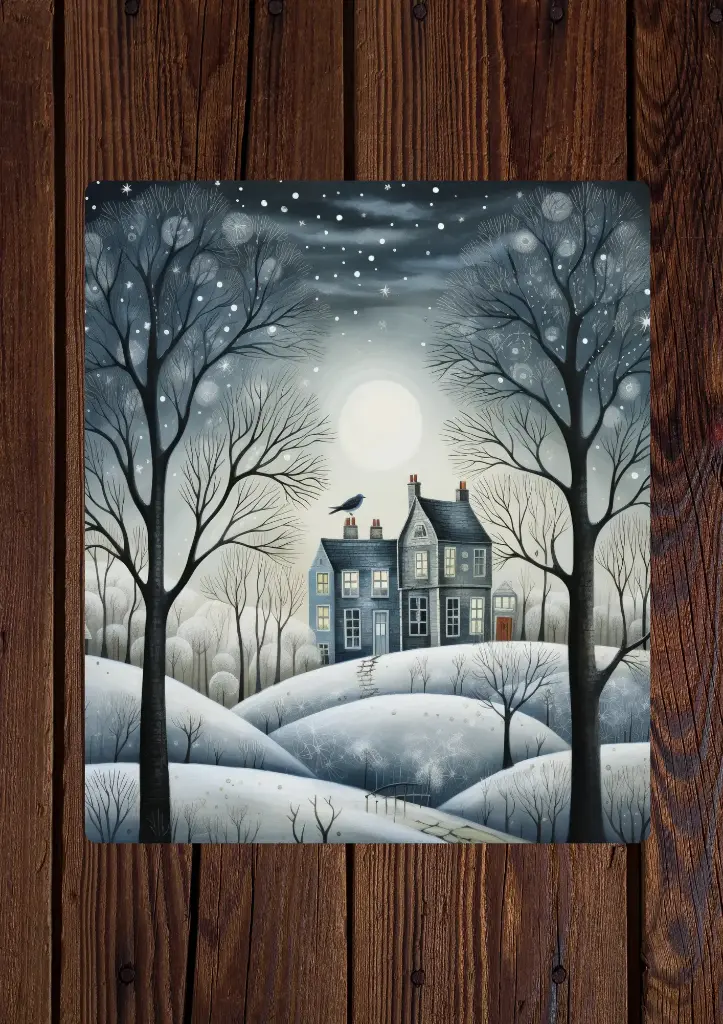 Plaque décorative maison d'hiver