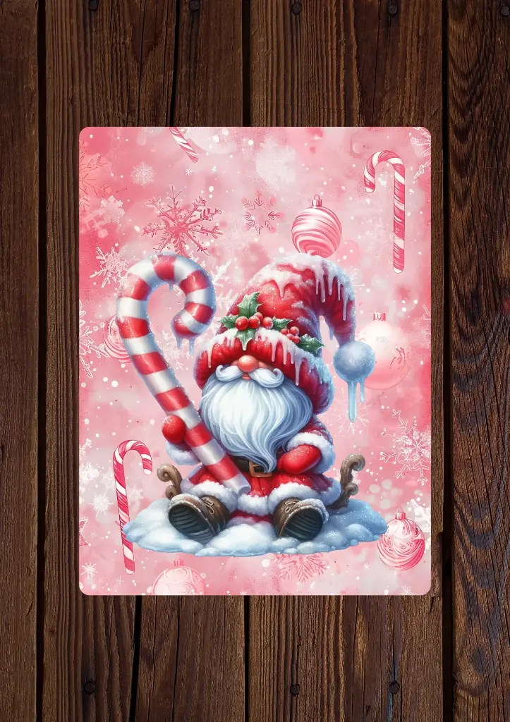 Plaque décorative gnome de Noël 