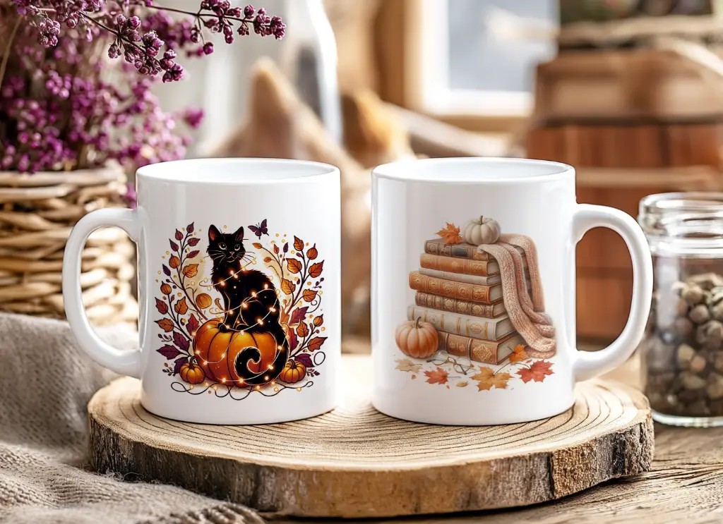 Mug chat d'automne