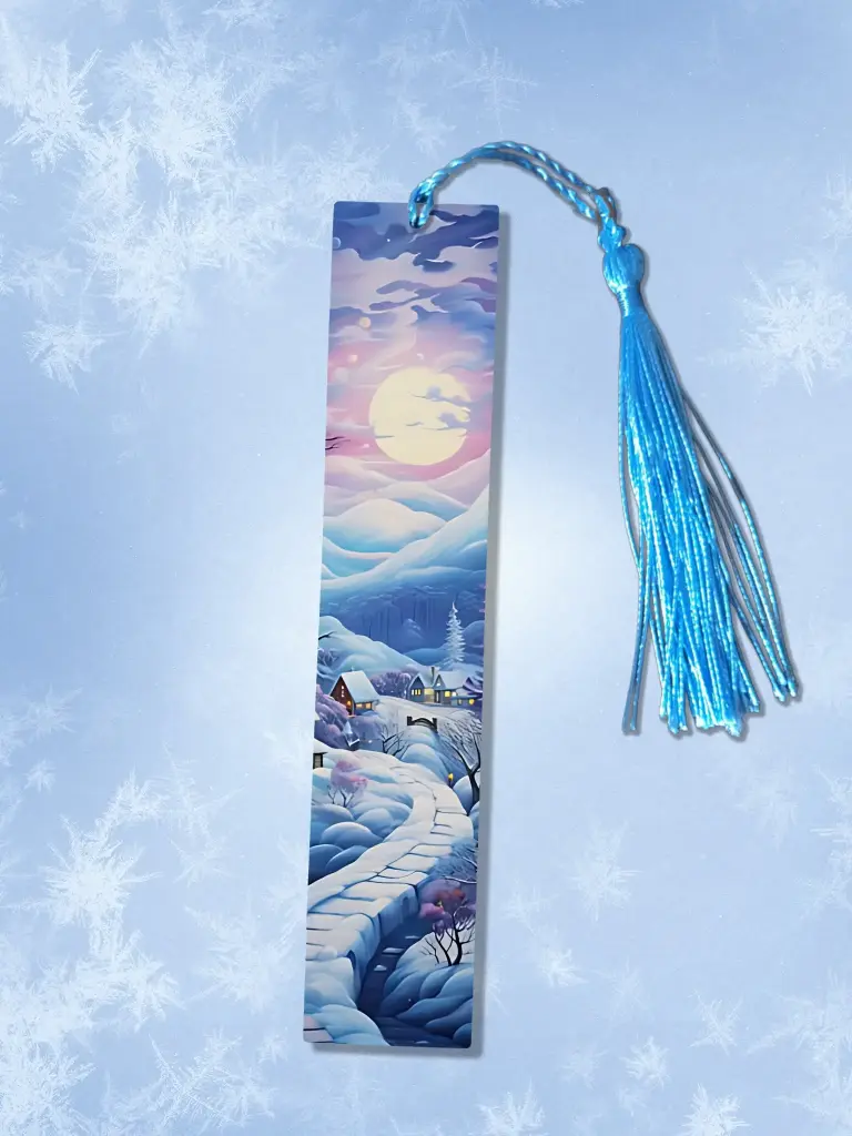 Marque page paysage de neige