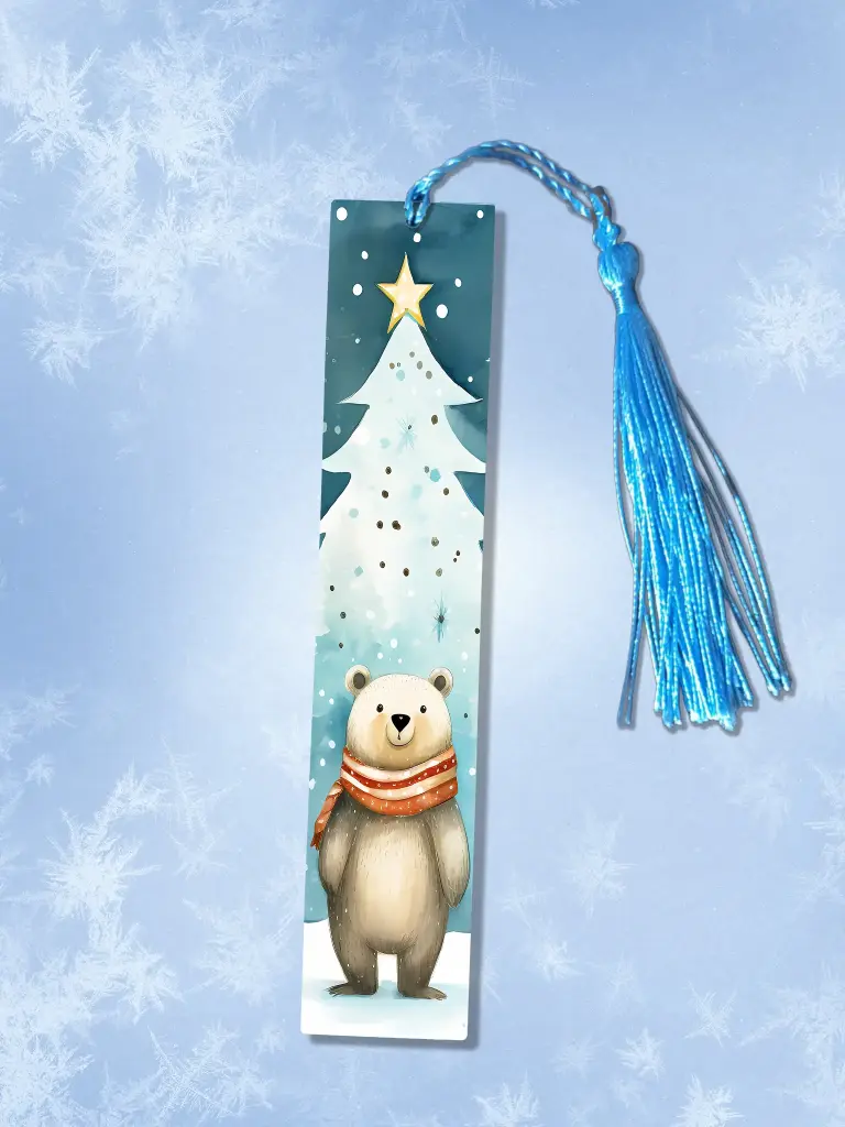 Marque page ours d'hiver