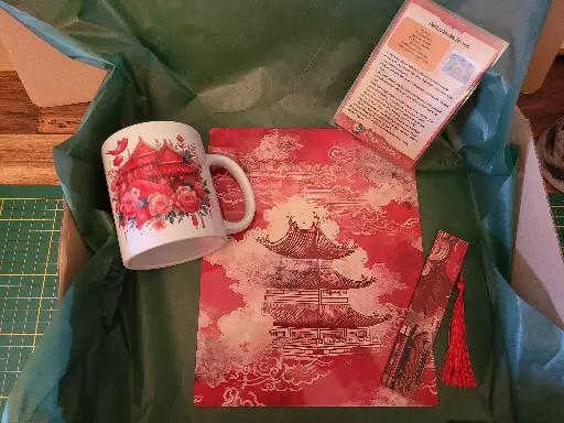 Box éclats rouges du nouvel an chinois