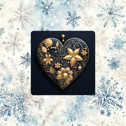 Magnet cœur d'hiver 