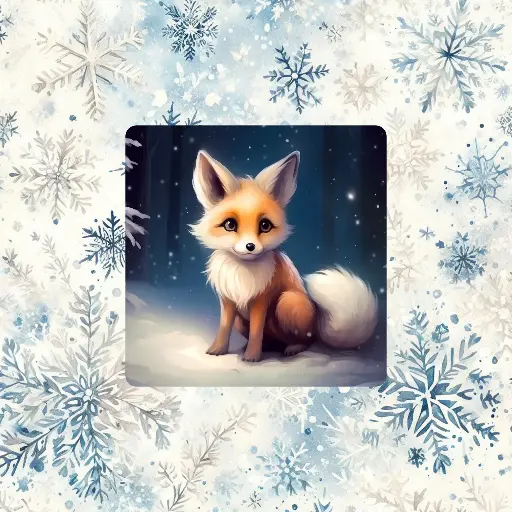 Magnet renard d'hiver