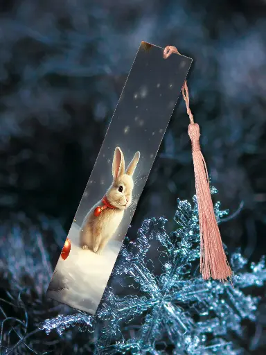 Marque page lapin d'hiver