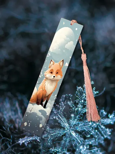 Marque page renard d'hiver