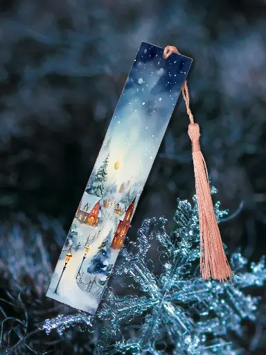 Marque page décor d'hiver calme