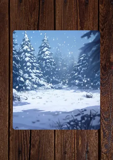 Plaque décorative paysage d'hiver 