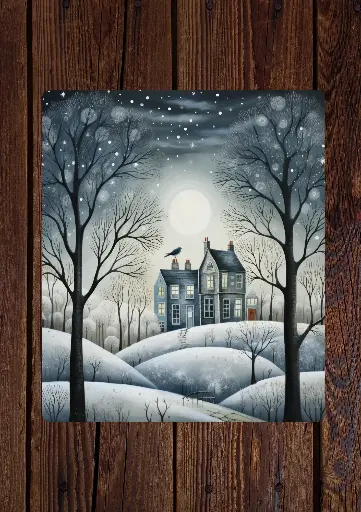 Plaque décorative maison d'hiver