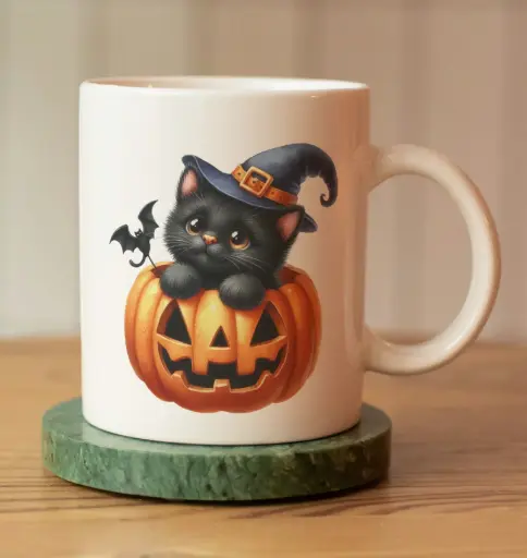 Mug chat halloween 