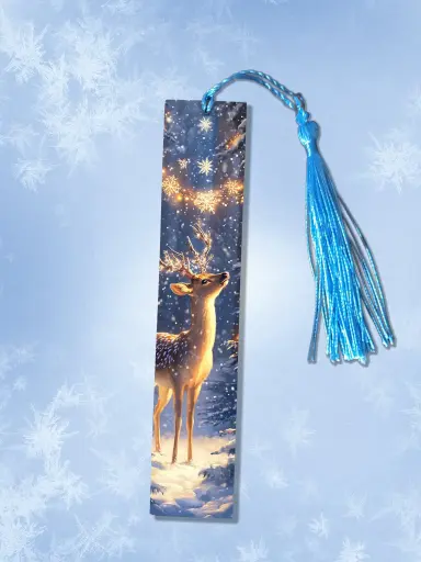 Marque page renne d'hiver