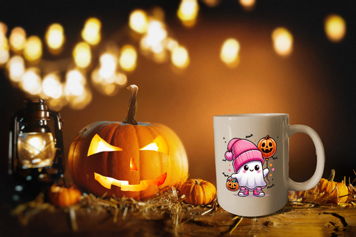 Mug fantôme rose halloween